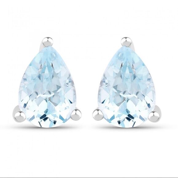 Brilliant Ladies Sterling Silver Topaz Designer Earrings - Picture 1 of 4